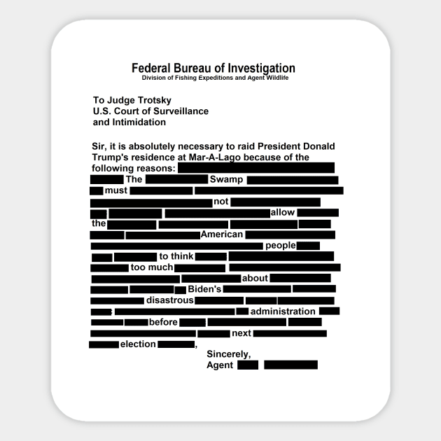 Redacted FBI Request: Read Between The Lines Sticker by Limb Store